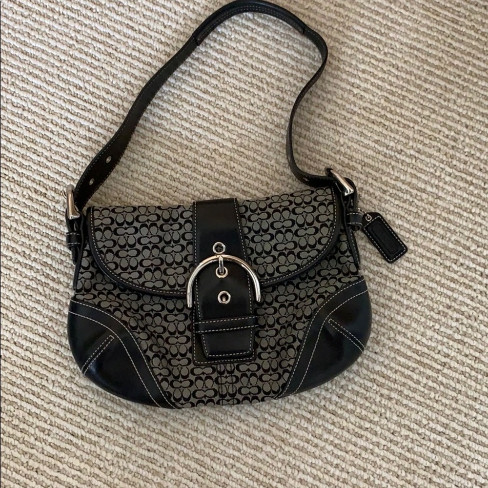 Coach small purse, black and gray (authentic)